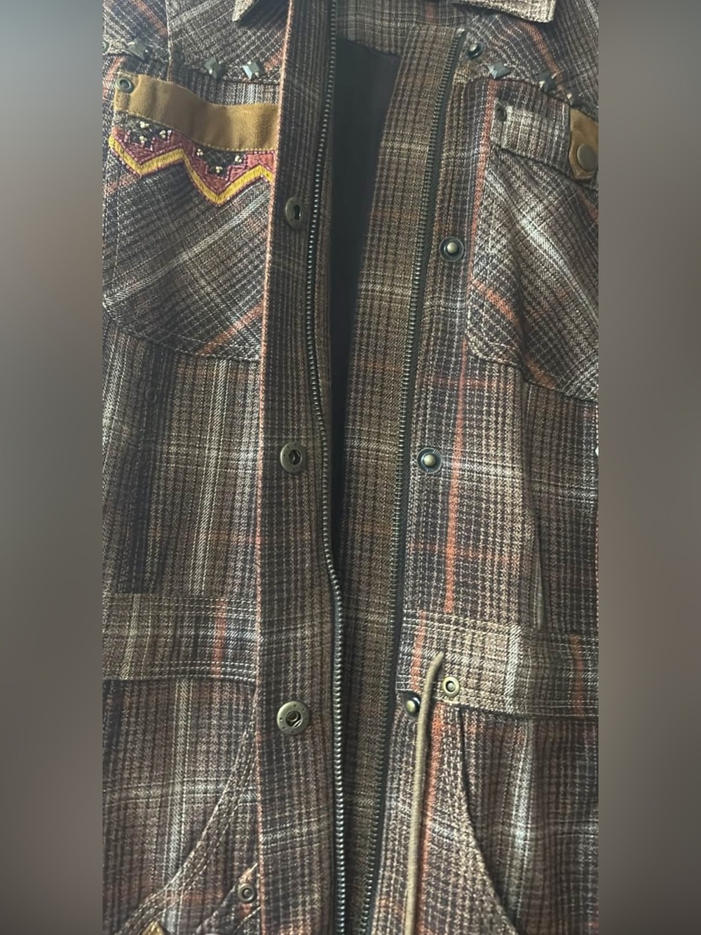Double D Ranch Wapiti Valley field Jacket beaded embroidered deer RTL $495 S new - Picture 10 of 11